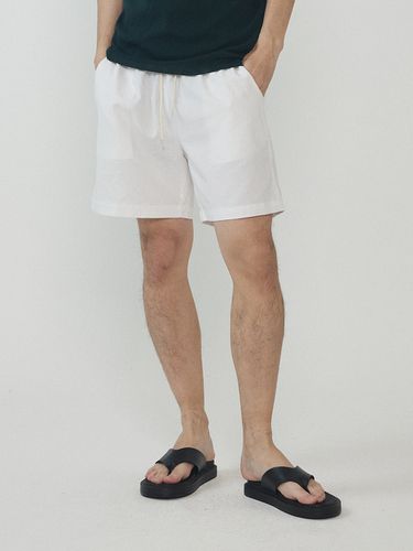 Linen Like Shorts - White - Analogmood - Modalova