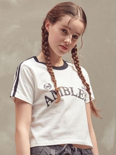 Ambler Flag Cropped T-Shirt _ White - AMBLER - Modalova