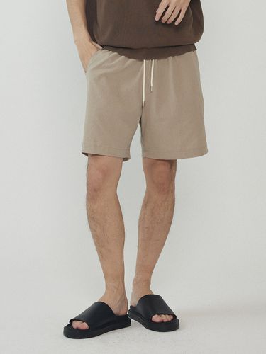 Linen Like Shorts - Dark Beige - Analogmood - Modalova