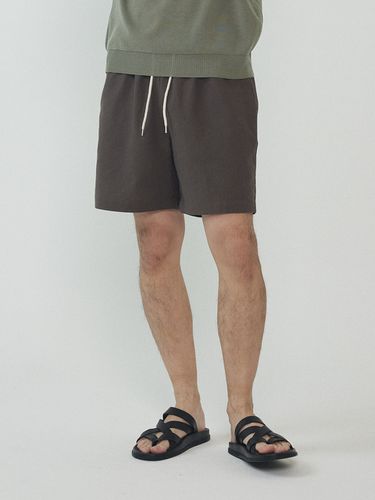 Linen Like Shorts - Brown - Analogmood - Modalova