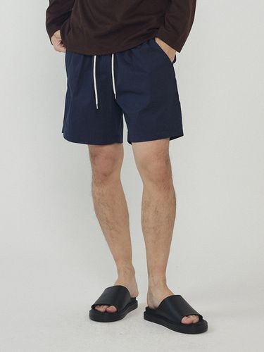 Linen Like Shorts - Navy - Analogmood - Modalova