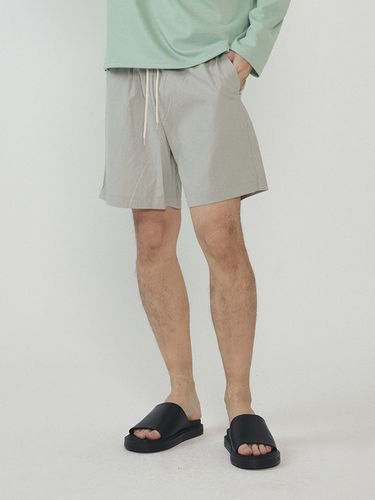 Linen Like Shorts - Gray - Analogmood - Modalova