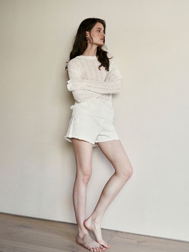 Vintage Denim Shorts_White - Neev - Modalova