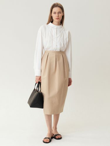 Voluminous Midi Skirt- Beige - KINDERSALMON - Modalova