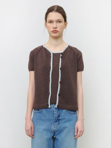 Paper Line Short Sleeve Cardigan - KNITLY - Modalova