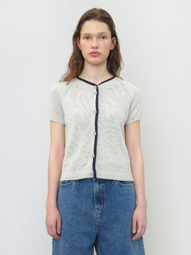 Paper Line Short Sleeve Cardigan - KNITLY - Modalova