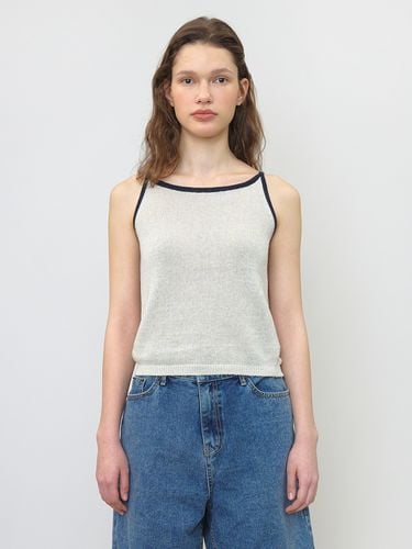 Paper Line Sleeveless Knit Top - KNITLY - Modalova