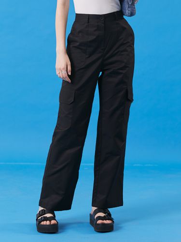 Cool High Rise Wide Cargo Slacks_Black - KOLEAT - Modalova