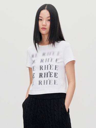 Blur Logo Organic Cotton T-shirt - RE RHEE - Modalova