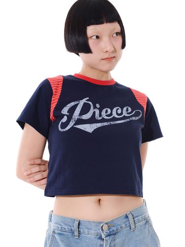 Piece Authentic Crop T-Shirt_Navy - PIECEMAKER - Modalova