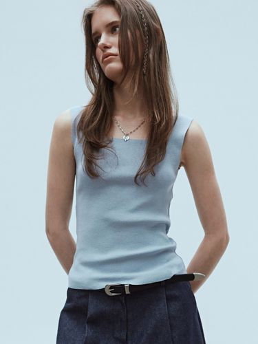 Square Neck Knit Sleeveless_Sky Blue - NICK&NICOLE - Modalova