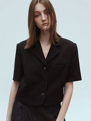 Minimal Cropped Half Jacket_Black - NICK&NICOLE - Modalova