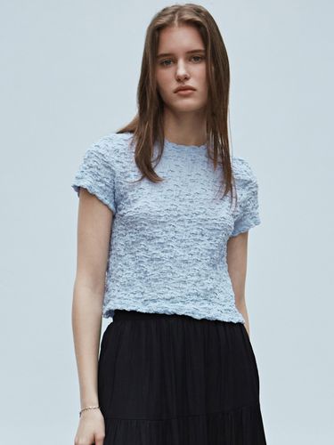 Wrinkle Cropped Tee_Sky Blue - NICK&NICOLE - Modalova