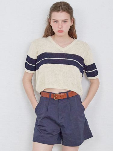 Stripe V-neck Knit - SO IR - Modalova