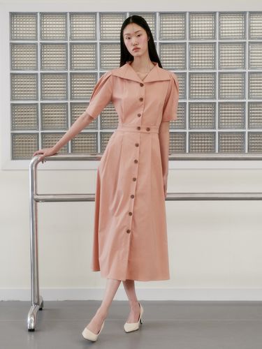 Open Collar A-line Dress - GANISONG - Modalova