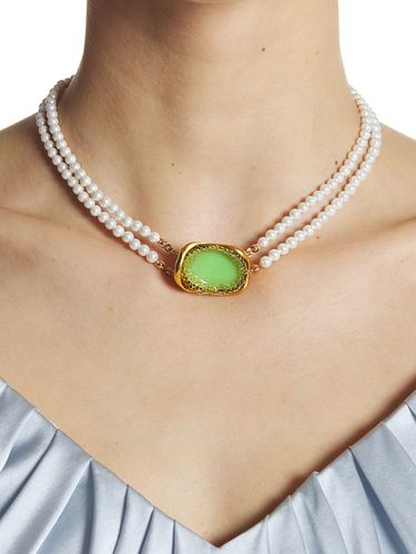 Mesh Pearl N Necklace_2 Colors - AHNI - Modalova