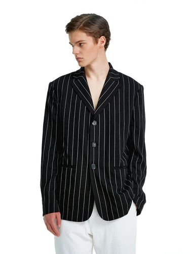 Stripe 3 Button Jacket_Black - Theballon MEN - Modalova