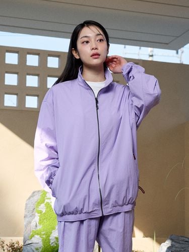 Nylon Washer Shirring Jacket_Lavender - OFFGRID - Modalova