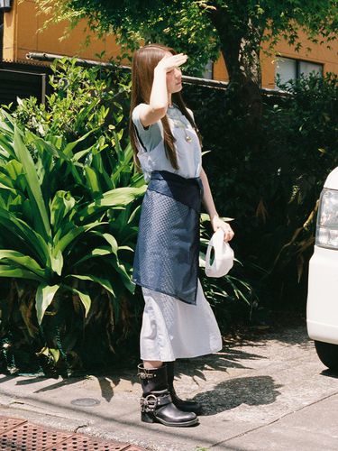 ONNUK X ] Layered Wrap Dress_Blue - PLAC - Modalova