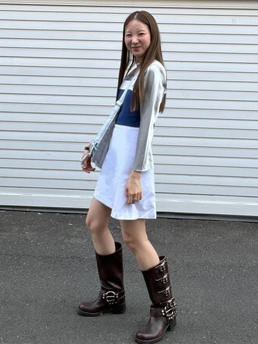 ONNUK X ] Denim Marine Mini Dress_White - PLAC - Modalova