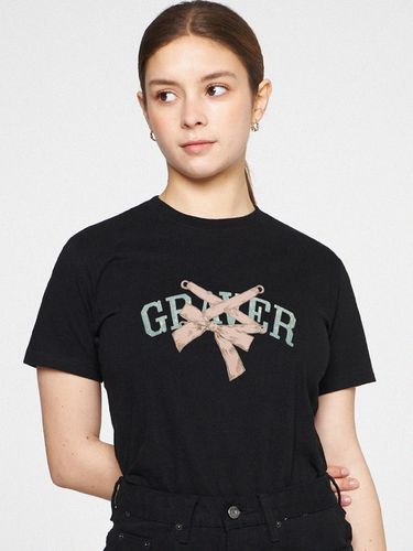 WOMAN] Ribbon Ballerina Logo Slim T-shirt - GRAVER - Modalova