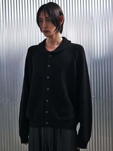 Round Colalr 7G Knit Cardigan_Black - A NOTHING - Modalova