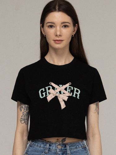 WOMAN] Ribbon Ballerina Logo Cropped T-shirt - GRAVER - Modalova