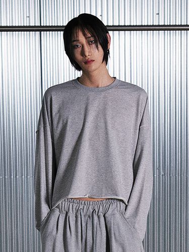 Vintage P. Dyeing Cut-out Crop T-shirt_Gray - A NOTHING - Modalova