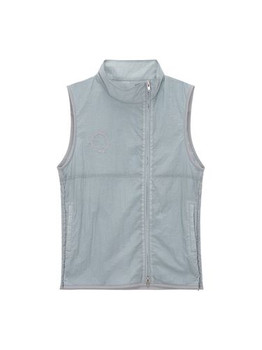 High Neck Taping Zip Up Vest_Smoke Blue - Matin Kim - Modalova