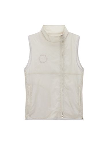 High Neck Taping Zip-up Vest_Beige - Matin Kim - Modalova