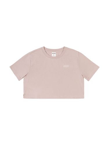 Plain Crop Short Sleeve T-Shirt_Light Pink - AKIII CLASSIC - Modalova