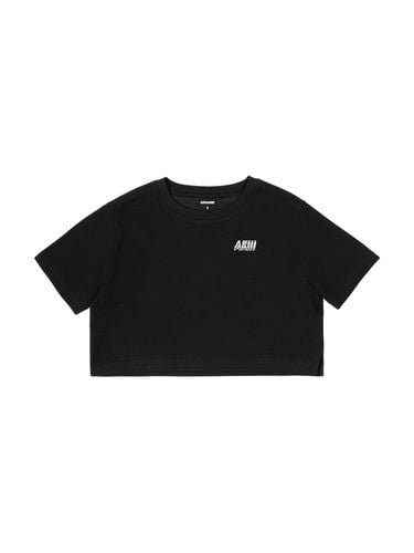 Plain Crop Short Sleeve T-Shirt_Black - AKIII CLASSIC - Modalova