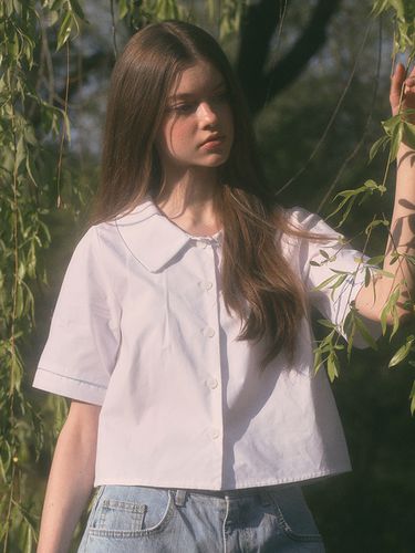 Have Me Mea Piping Blouse_White - LETTER FROM MOON - Modalova