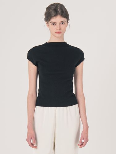 High-neck Simple Knit Top - Black - We’Dee - Modalova