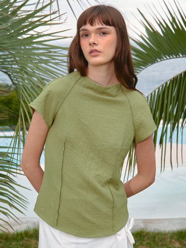 Wrinkle Halfneck Blouse _Light Green - a.t.corner - Modalova