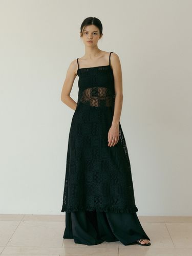 Cotton Crochet Dress_Black - Lucirzu - Modalova