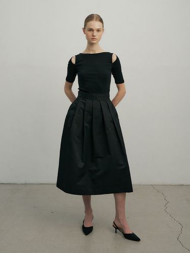 Pleats Balloon Skirt_Black - Lucirzu - Modalova