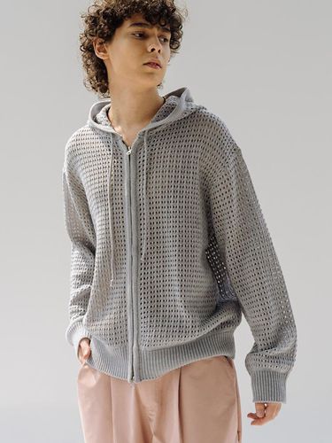 Crochet-Knit Zip-Up Hoodie _ - BASEMOMENT - Modalova