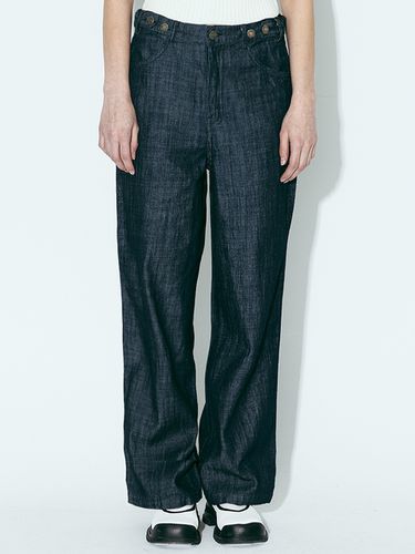 Linen Denim Pants _ Indigo - AGENTPEEK - Modalova