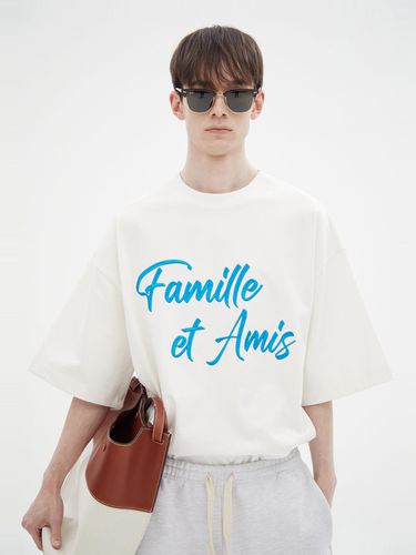 Embroidery Over Fit T-Shirt_Off White - FAMILLE - Modalova