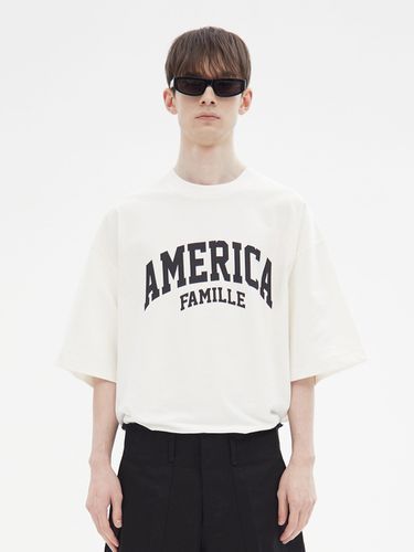 America Logo Over Fit T-Shirt_Off White - FAMILLE - Modalova