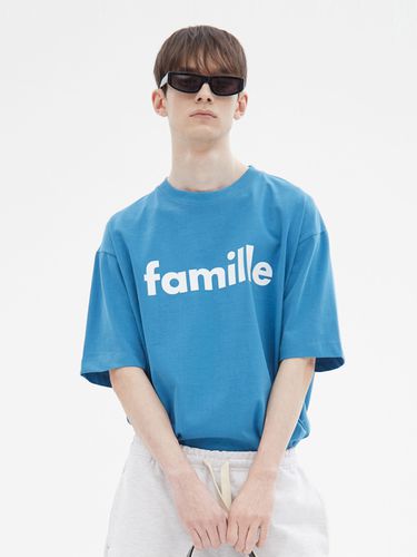 Logo Cotton Short Sleeve T-Shirt_Blue - FAMILLE - Modalova