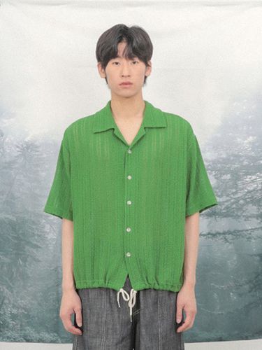 Wellow Punching String Shirt_Green - FANACULT - Modalova