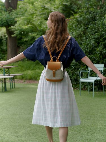 Canvas Leather Backpack Mini_Ecru - REFRAME - Modalova