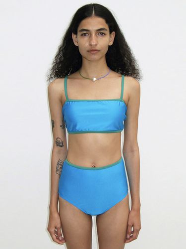 Color Block Bandeau Bikini - Blue - DIAGONAL - Modalova