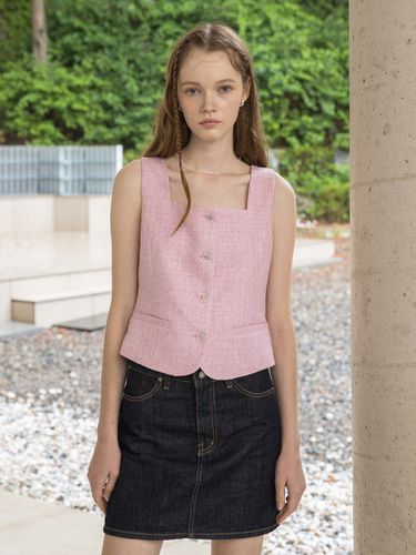 Tweed Vest_Pink - clet - Modalova