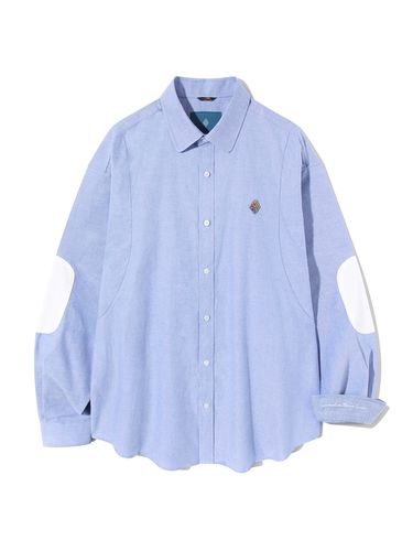 Elbow Patch Oxford Shirt S117_Sky Blue - DIAMOND LAYLA - Modalova