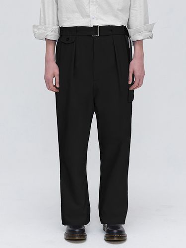 Belted Pocket Wide Pants_Black - EZIO - Modalova