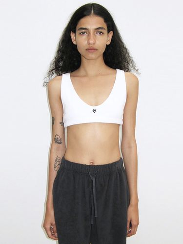 Heart Logo Terry Bra Top - White - DIAGONAL - Modalova