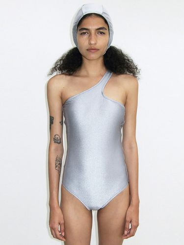 Unbalanced Hole Swimsuit - Silver - DIAGONAL - Modalova